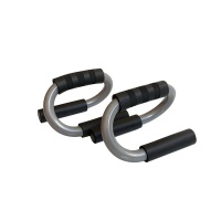 Упоры для отжиманий (черный) металлические хромированные, с мягкими неопреновыми ручками. B24114-4