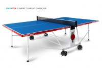 Всепогодный теннисный стол Compact Expert Outdoor 4 blue - складная модель для улицы и помещений. Столешница 4 мм.